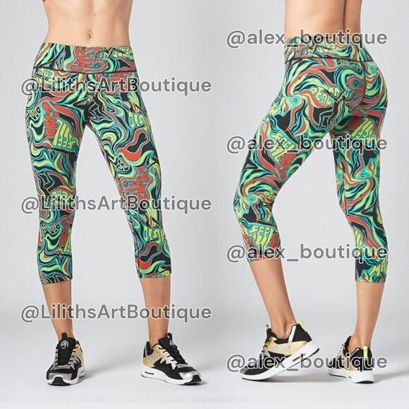 Zumba Feel Good Capri Leggings Teal Me Everything Size S (E029) - Picture 1 of 5